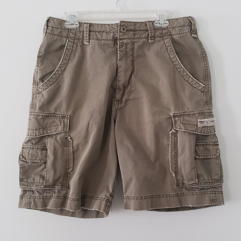 Vintage Union Bay Men Thick Cargo Shorts SZ 34 Y2K Skater Baggy Grunge Distress